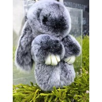 澳洲 小兔子 装死兔 獭毛兔子钥匙链 15cm（颜色请联系客服确认，留言备注）